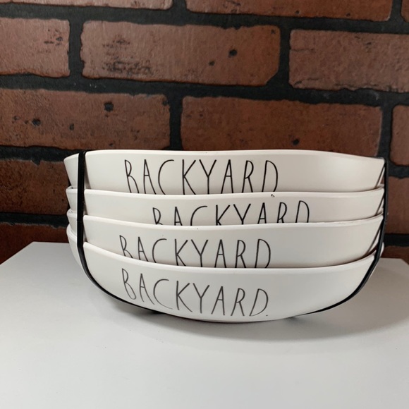 Rae Dunn set of 4 melamine dinner bowls BACKYARD - Picture 2 of 5